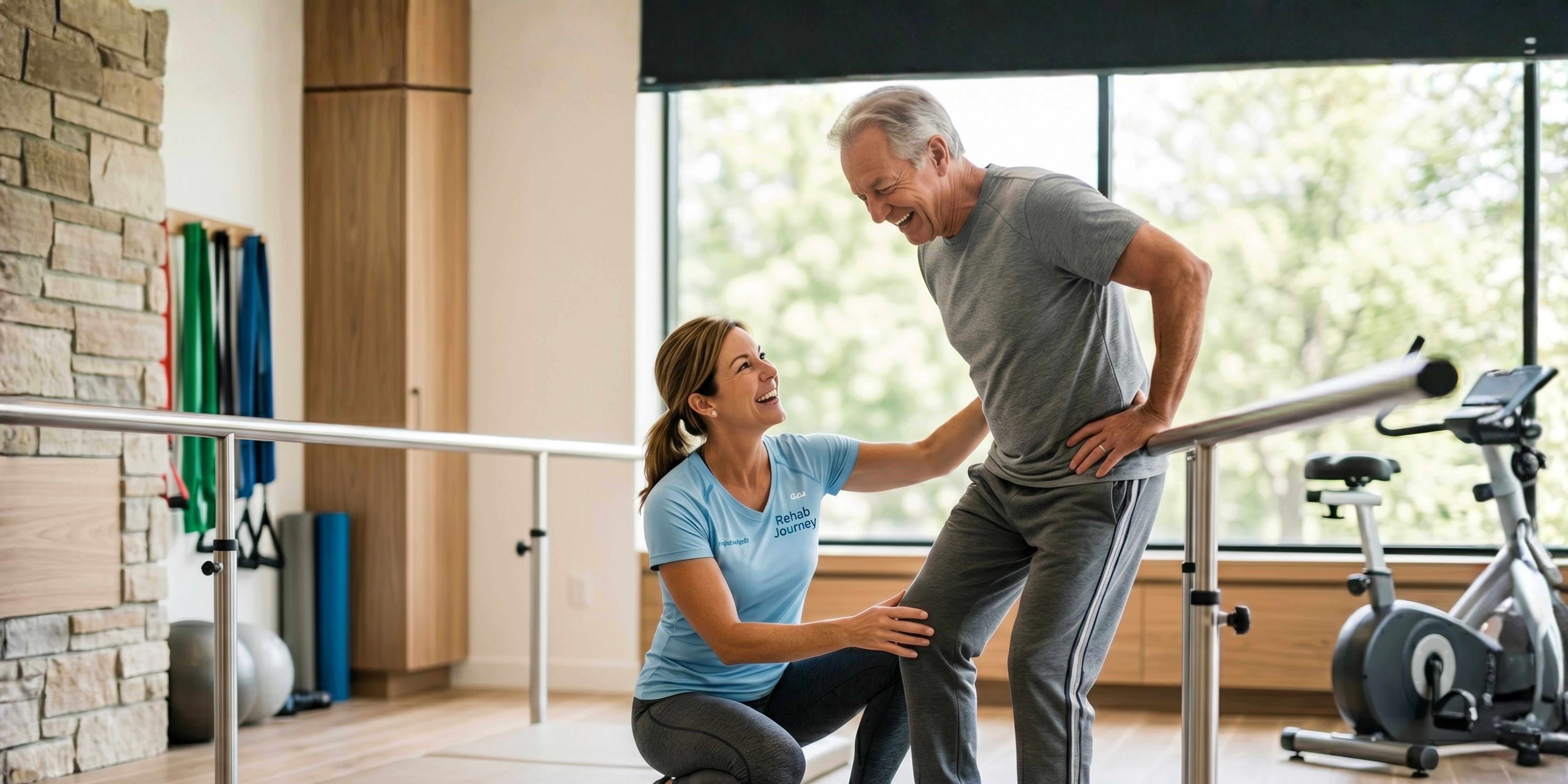 Neurological physiotherapist working with a patient